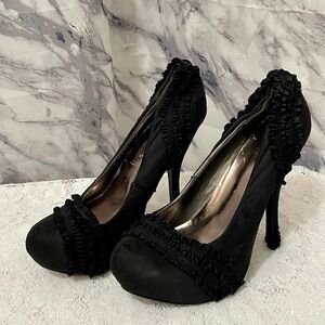 Sophisticated Black Suede Platform Heels